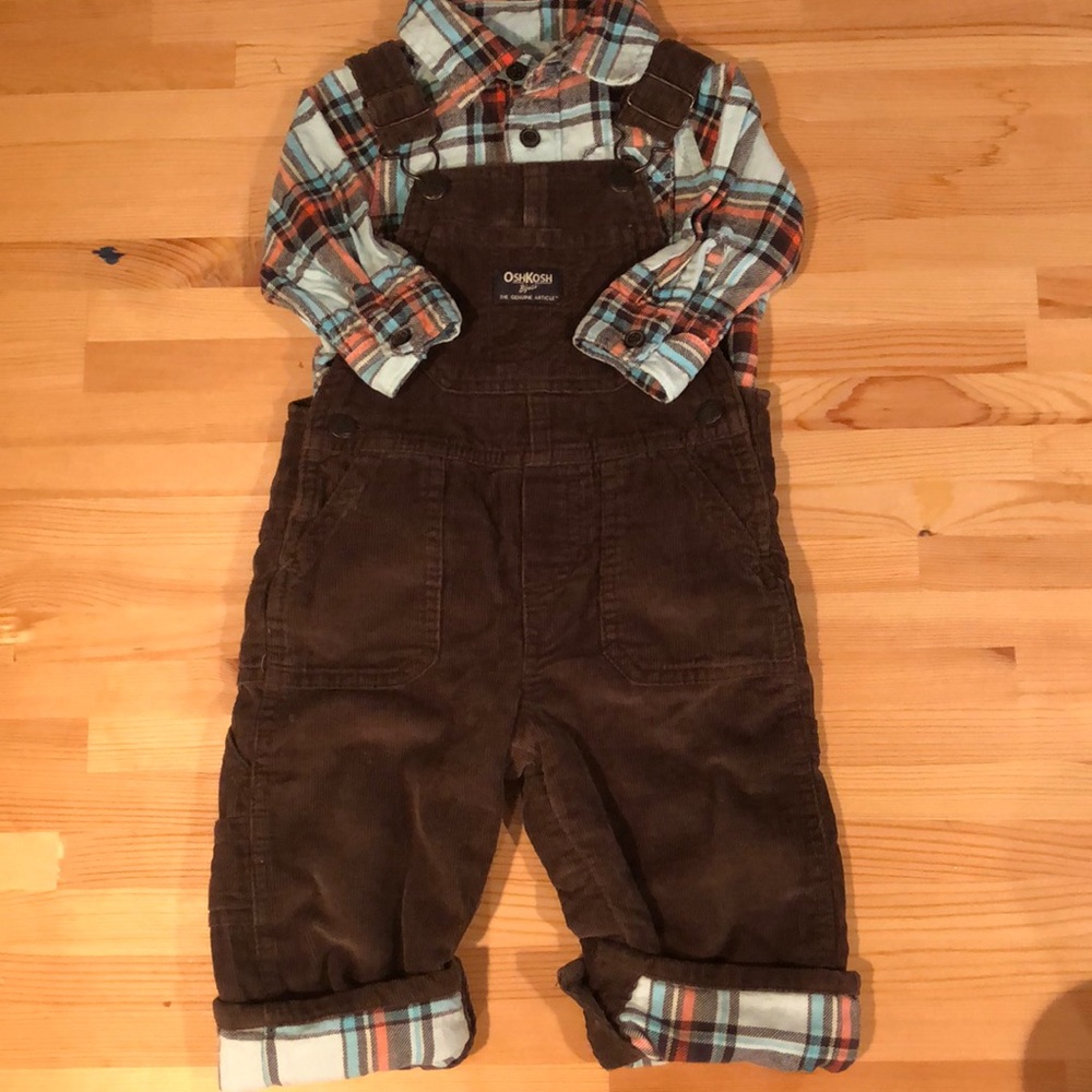 Oshkosh Overall & Flannel Set